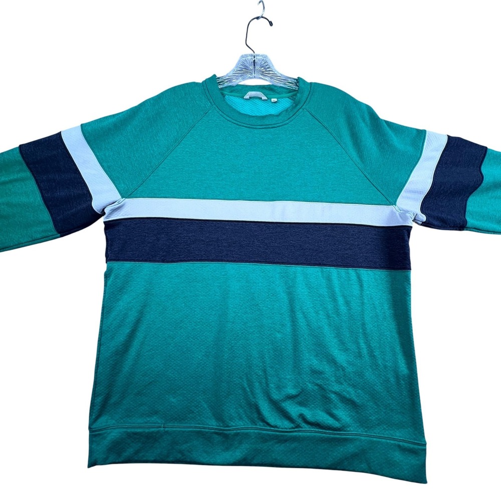 Cotopaxi Sweatshirt Mens Large Green Stripe Raglan Crewneck Pullover